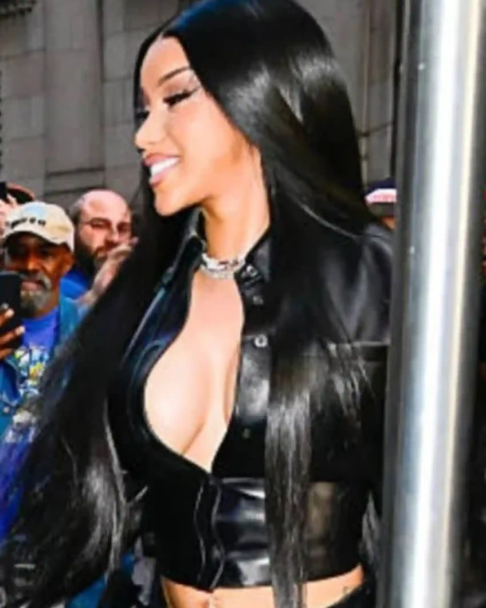 Cardi B NYC 2025 Black Cropped Jacket