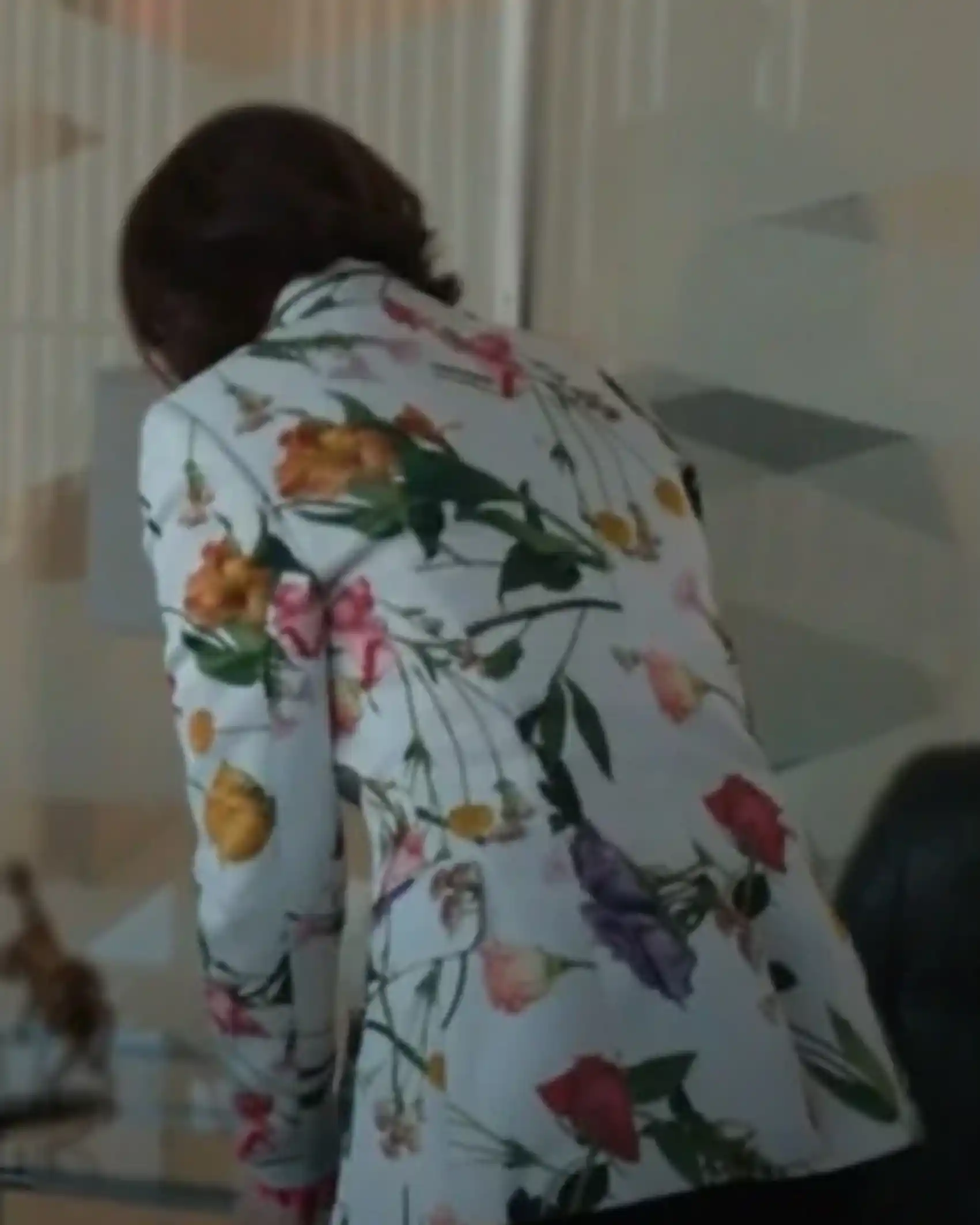 Carrie Preston TV Series Elsbeth 2024 Elsbeth Tascioni Floral Print Single Breasted Blazer Back