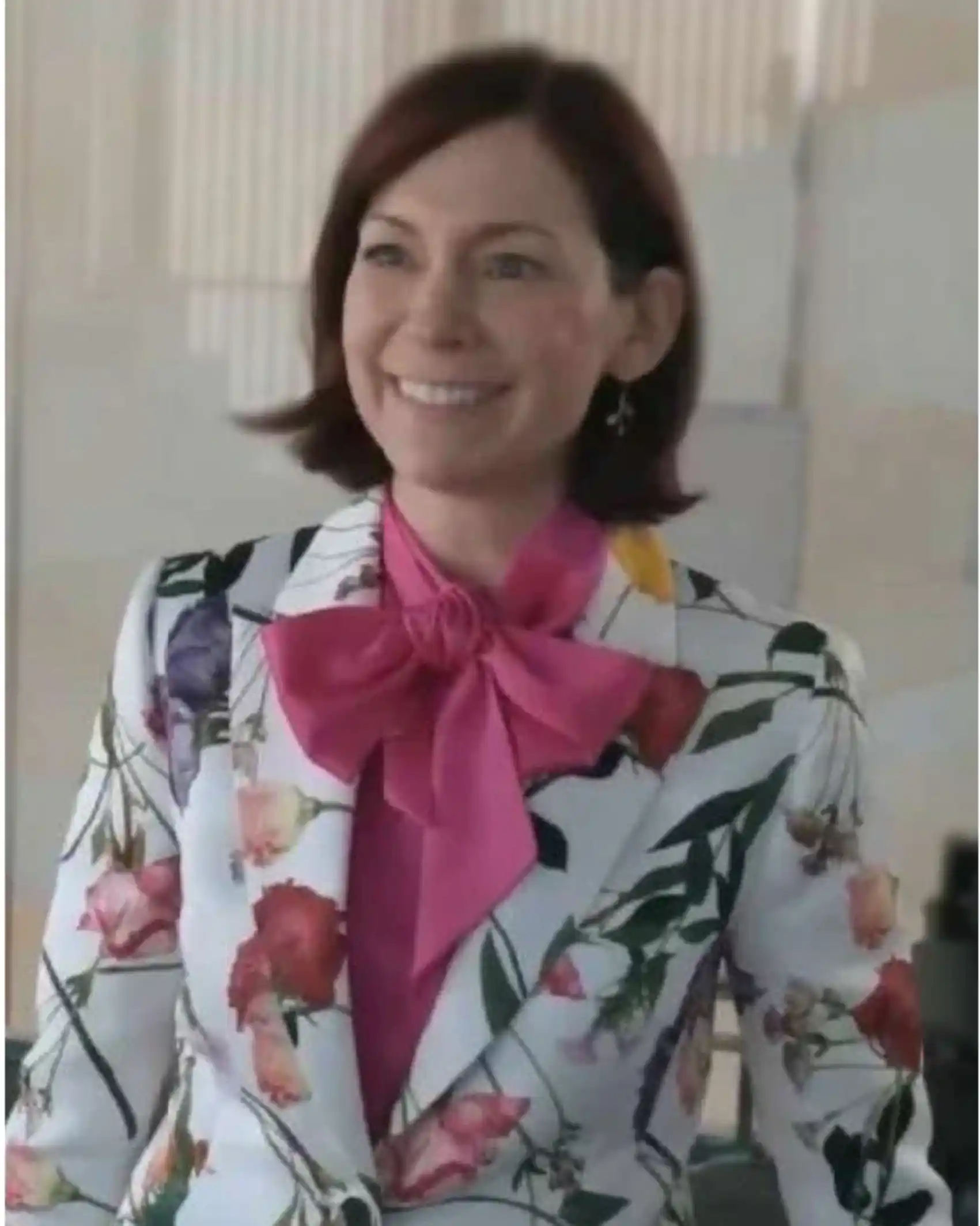 Carrie Preston TV Series Elsbeth 2024 Elsbeth Tascioni Floral Print Single Breasted Blazer