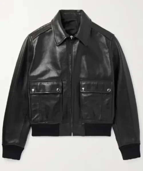 Celine Homme Blouson Black Leather Jacket