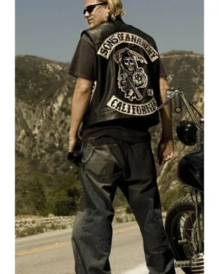 Charlie Hunnam Soa Sons Of Anarchy Leather Vest back