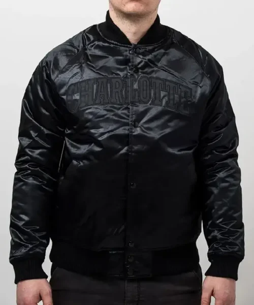 Charlotte Hornets Black Satin Jacket