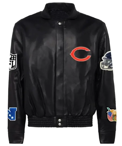 Chicago Bears Black Leather Jacket