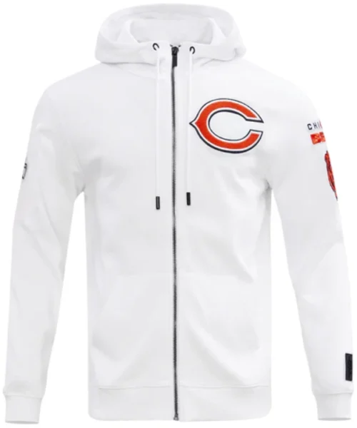 Chicago Bears Classic Chenille Men's Full Zip Hoodie