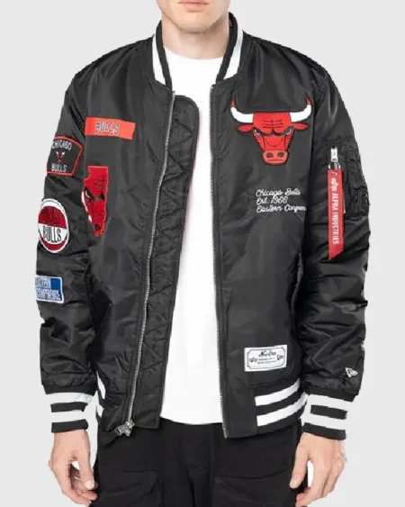 Chicago Bulls New Era Alpha Industries Patch Jacket