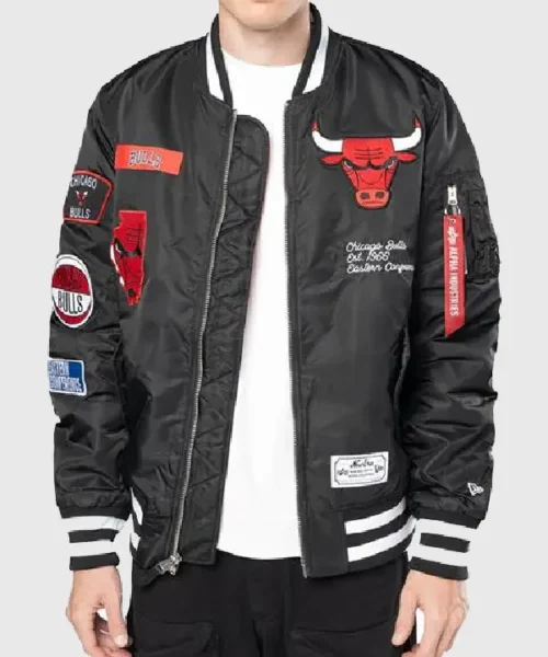 Chicago Bulls New Era Alpha Industries Patch Jacket