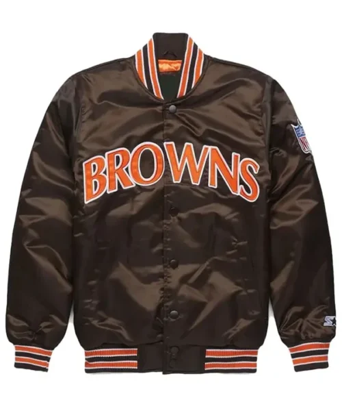 Cleveland Browns Satin Bomber Jacket