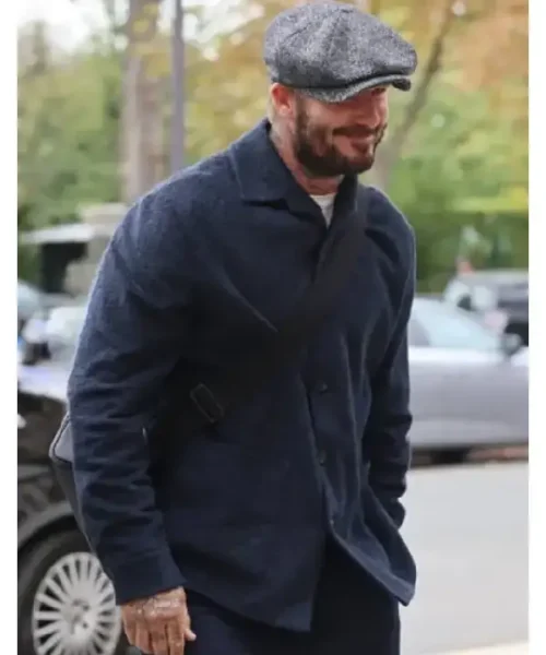David Beckham Five Paris Fashion Week Navy Blue Jacket