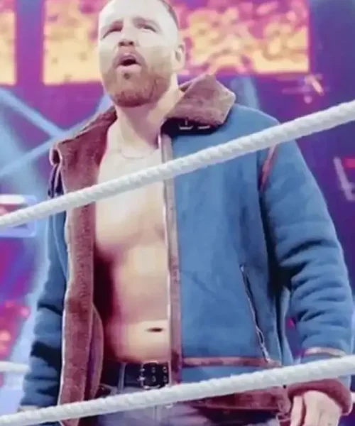 Dean Ambrose Blue Suede Shearling Jacket
