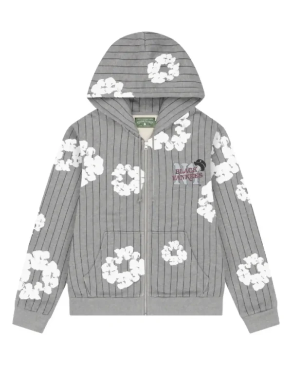 Denim Tears Pinstripe Wreath Zip HoodieDenim Tears Pinstripe Wreath Zip Hoodie