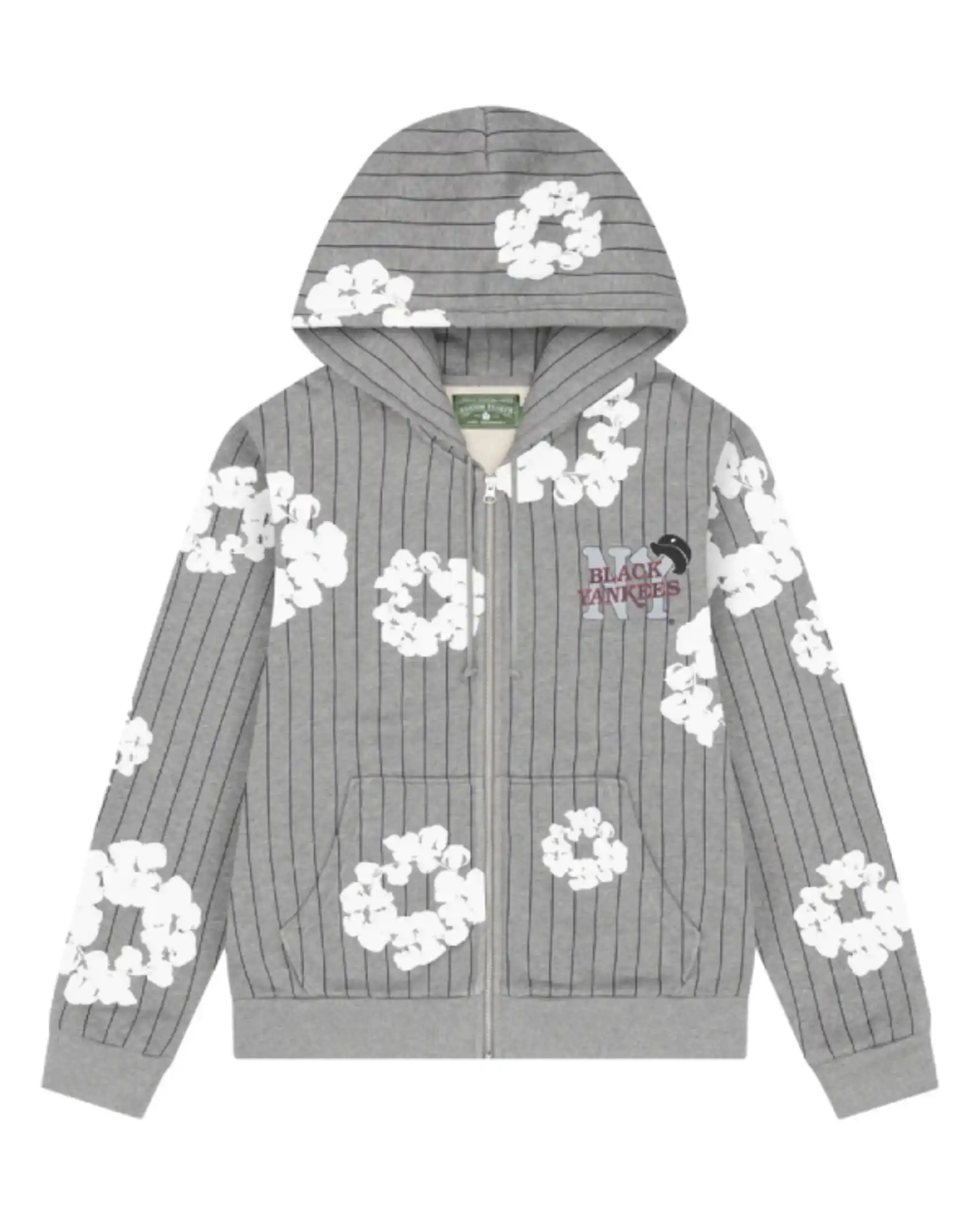 Denim Tears Pinstripe Wreath Zip HoodieDenim Tears Pinstripe Wreath Zip Hoodie