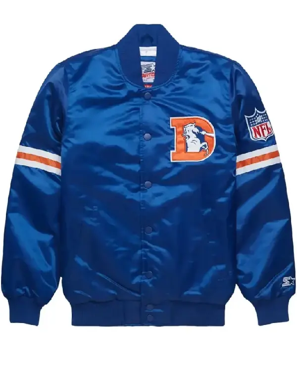 Denver Broncos Blue Satin Jacket