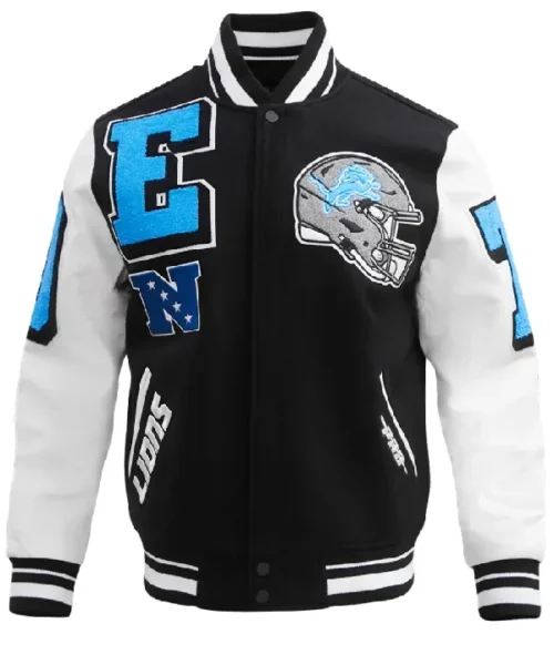 Detroit Lions Mashup Rib Wool Varsity Jacket