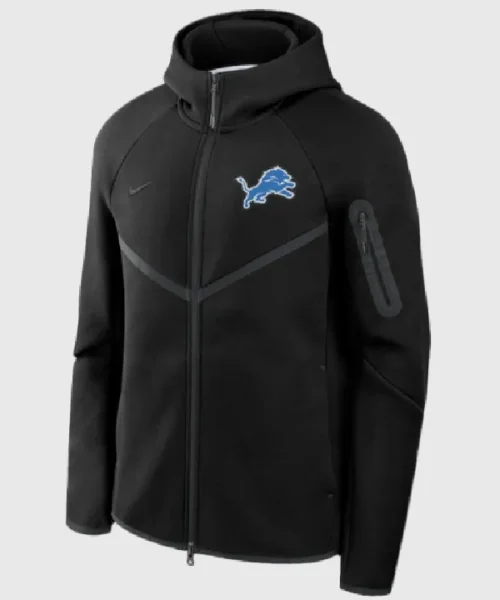 Detroit Lions Tech Black Fleece Windrunner Hoodie