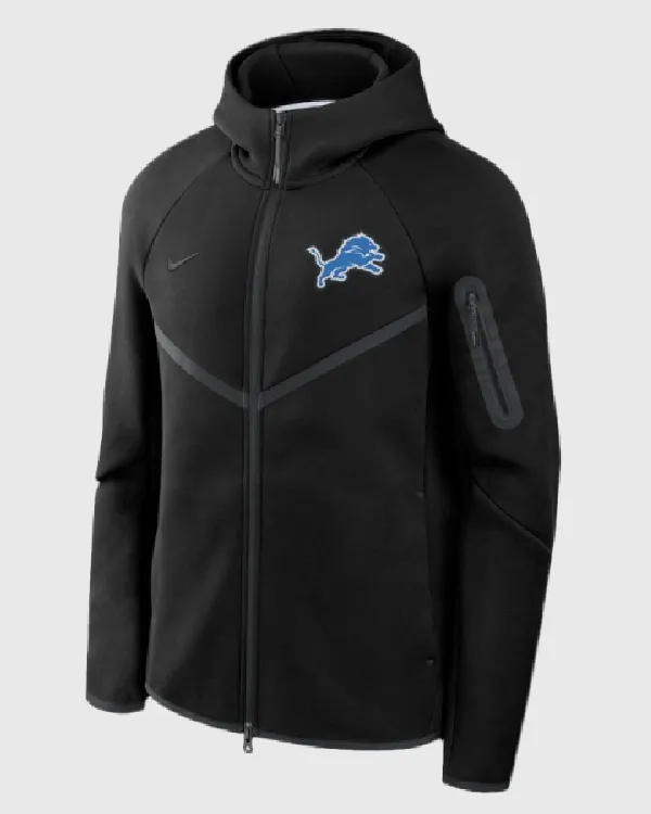 Detroit Lions Tech Black Fleece Windrunner Hoodie