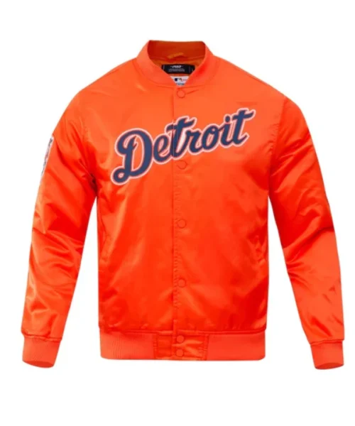 Detroit Tigers Big Logo World Series Men's Satin Jacket