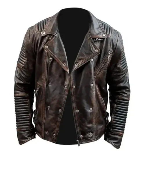 Distressed Lambskin Men’s Leather Jacket