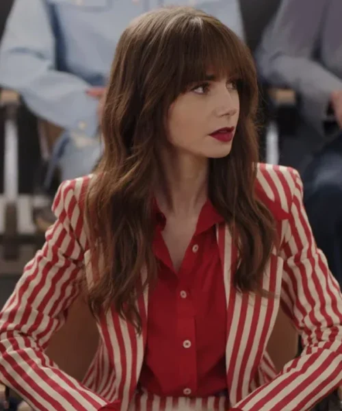 Emily Cooper Emily In Paris S04 Red And White Suit