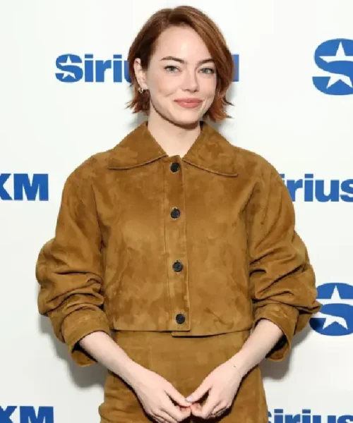 Emma Stone SiriusXM’s Town Hall Cropped Jacket