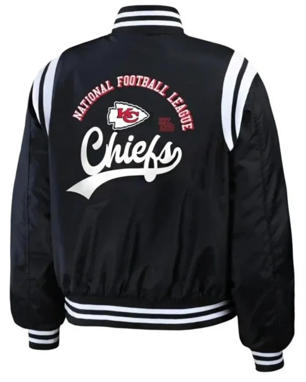 Erin Andrews NFL Kansas City Chiefs Black Bomber Jacket Back
