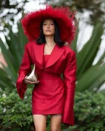 Evelyn Ellis Spring Champion Stakes Day Red Cropped Blazer