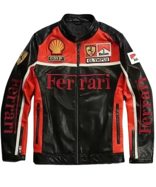 Ferrari Motorcycle Racing Leather Jacket