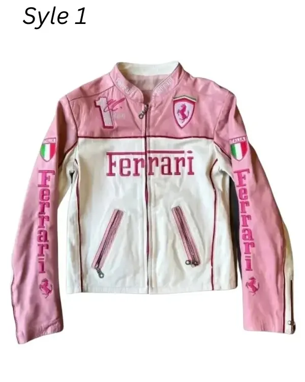 Ferrari Pink Leather Jacket