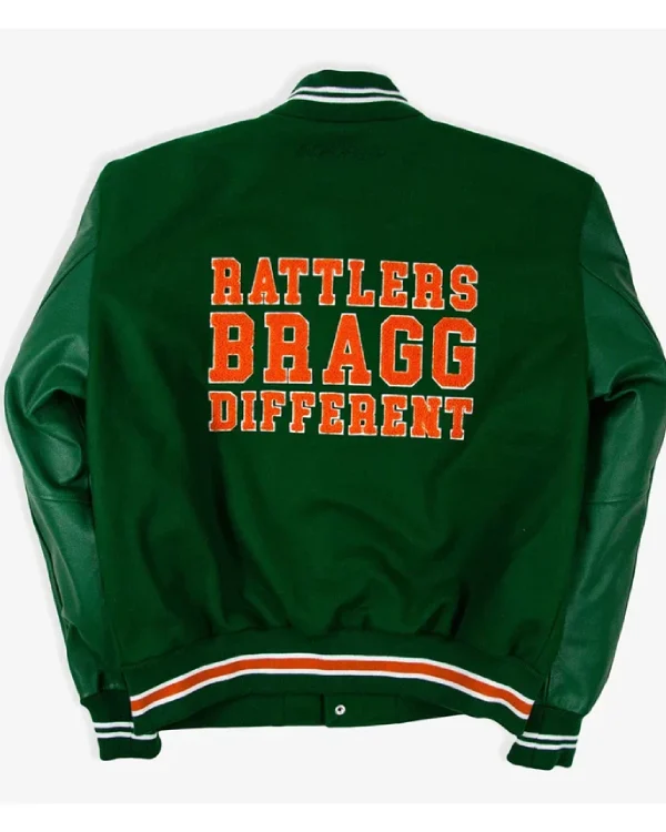 Florida A&M University Motto 3.0 Green Full-Snap Varsity Wool_Leather Jacket