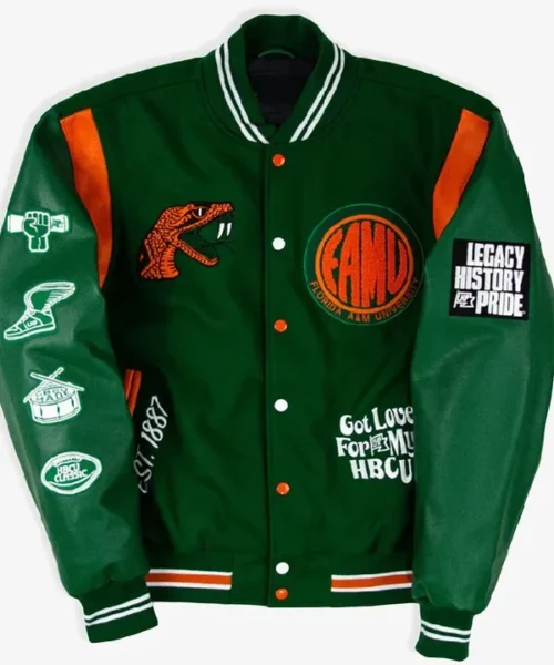 Florida A&M University Motto 3.0 Green Varsity Jacket