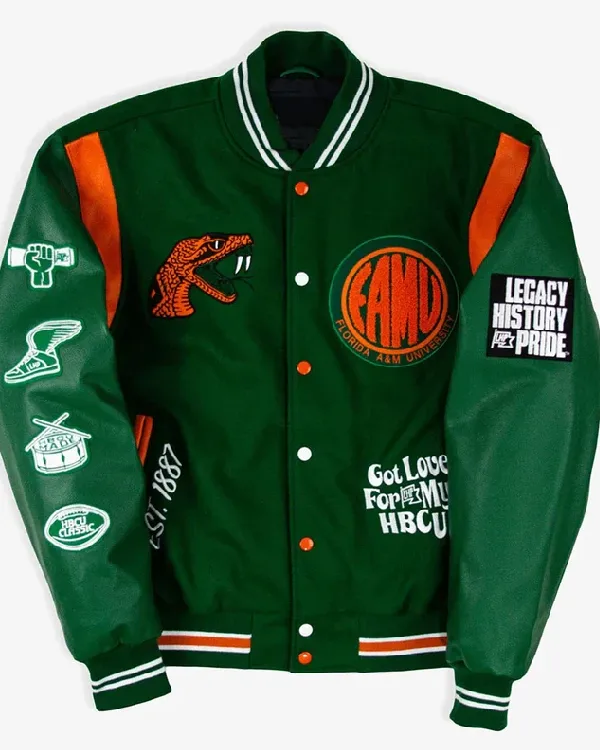 Florida A&M University Motto 3.0 Green Varsity Jacket