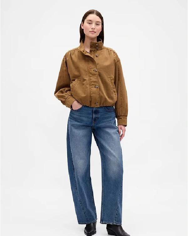 GAP Twill Bubble Palamino Brown Jacket