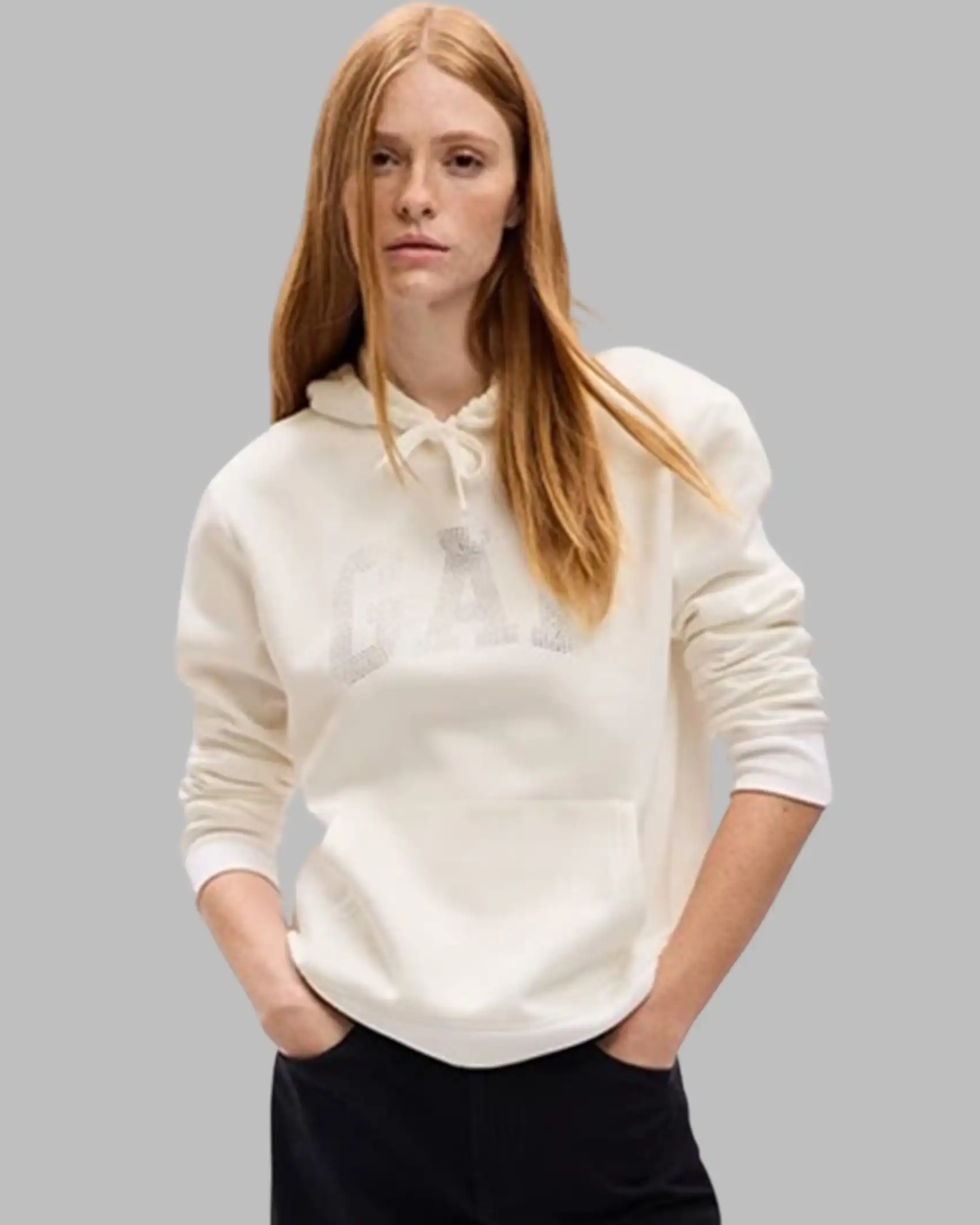 Gap Bling White Hoodie In Fleece