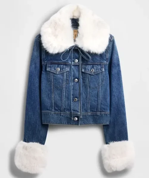 Gap × Sandy Liang Vegan Fur Crop Denim Jacket