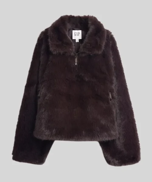 Gap × Sandy Liang Vegan Fur Half-Zip Pullover Jacket