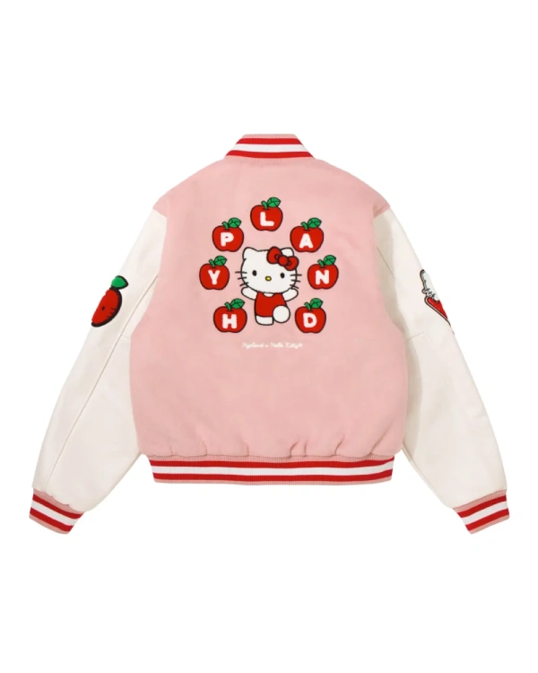 Hello Kitty Apples H Letterman Jacket back