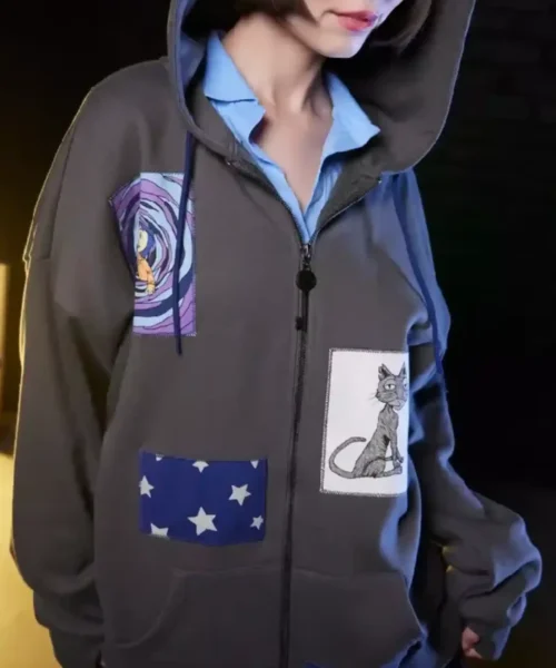 Hot Topic Coraline Grey Hoodie