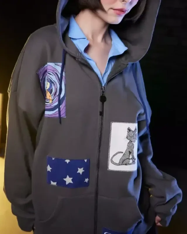 Hot Topic Coraline Grey Hoodie
