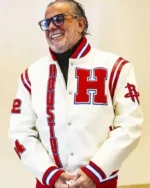 Houston Rockets Leather Bomber Full Snap Jacket