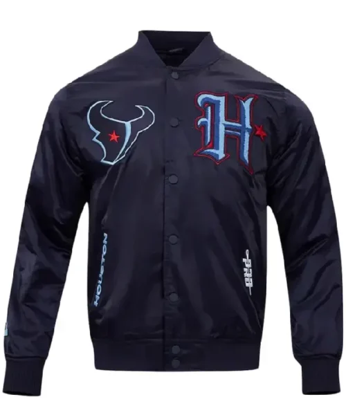 Houston Texans H-Town Navy Satin Jacket