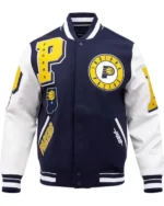 Indiana Pacers Blue And White Varsity Jacket