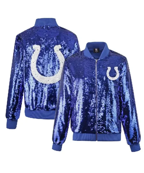 Indianapolis Colts Cuce Team Sequin Bomber Jacket