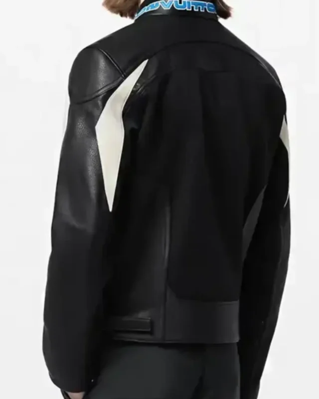 Jalen Hurts American Football Player Black Louis Vuitton Biker Jacket Back