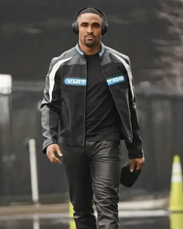 Jalen Hurts American Football Player Black Louis Vuitton Biker Jackets