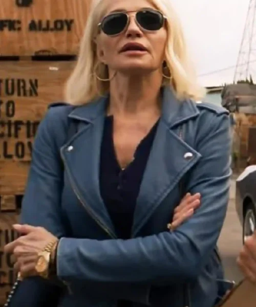 Janine Cody Animal Kingdom Blue Leather Jacket