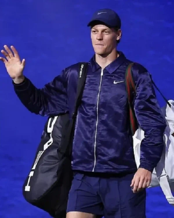 Jannik Sinner 2025 US Open Men’s Semifinal Dark Blue Zip-Up Nike