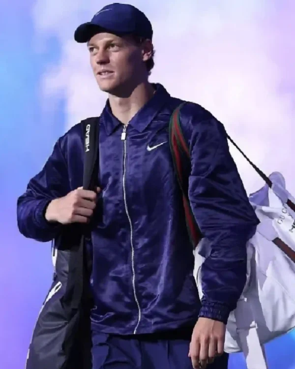 Jannik Sinner 2025 US Open Men’s Semifinal Dark Blue Zip-Up Nike Jacket Sale