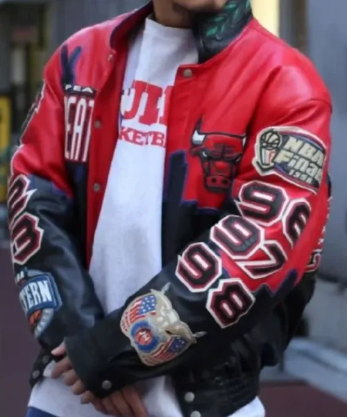Jeff Three Peat Chicago Bulls Leather Jacket