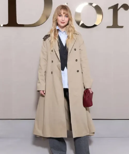 Jennifer Lawrence Paris Fashion Week 2025 Long Coat