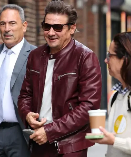 Jeremy Renner The Late Show With Stephen Colbert Leather Jacket