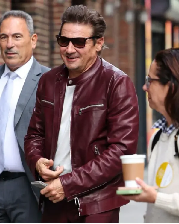 Jeremy Renner The Late Show With Stephen Colbert Leather Jacket